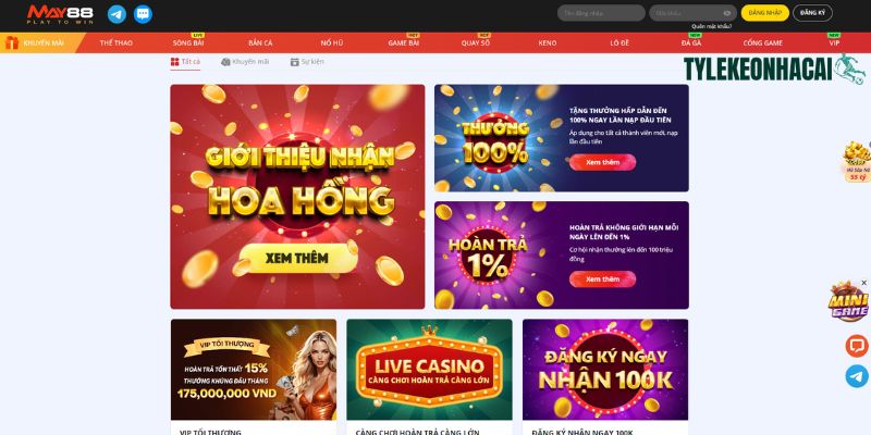 Chính sách khuyến mãi đang có mặt tại cổng game